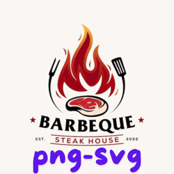 premium vector barbeque bbq grill logo with spatula and fire icon design template. png and svg files