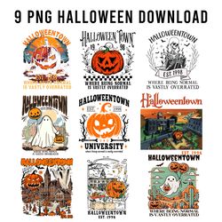 halloween town bundle set 9 png, halloween town png, halloween svg, halloween town est 1998, halloween vibes png