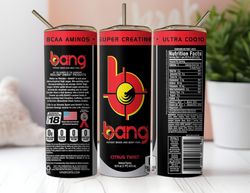 bang energy drink - citrus twist tumbler wrap, 20oz skinny tumbler wrap, tumbler wrap png, digital download
