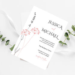 wildflowers wedding invitation