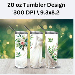 wedding dress 20oz tumbler wrapper