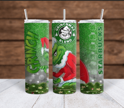 how the grinch stole christmas and starbucks glitter 20oz and 30oz sublimation tumbler wraps png