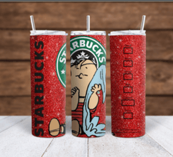 charlie brown- friends and starbucks glitter 20oz and 30oz sublimation tumbler wraps png