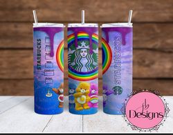 carebears starbucks sublimation tumbler wrap 300dpi 20oz -30oz straight wrap  included