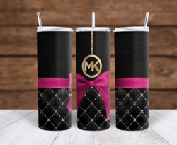 michael kors black with pink ribbon sublimation tumbler wrap 300dpi 20oz -30oz straight wrap  included