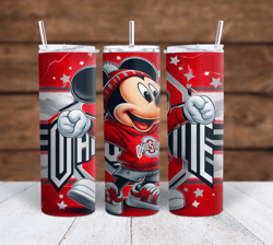 mickey mouse ohio state football sublimation tumbler wrap 300dpi 20oz -30oz straight wrap  included