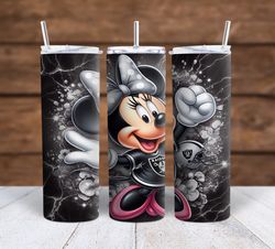 minnie mouse las vegas raiders football sublimation tumbler wrap 300dpi 20oz -30oz straight wrap  included