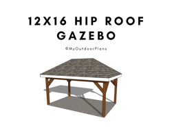 12x16 hip roof pavilion plans