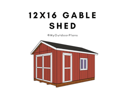 12x16 gable shed plans - pdf download