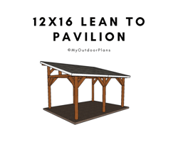 12x16 lean to pavilion plans