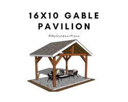 16x10 gable pavilion plans