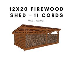 12x20 firewood shed plans - 11 cord storage