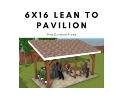 6x16 lean to pavilion plans - diy gazebo