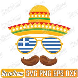 cinco de mayo svg, mexican guitar cactus let's fiesta svg, cowboy hat mexican svg