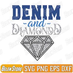 denim and diamonds stylish blue denim svg, denim and diamonds svg, diamonds and denim blue svg