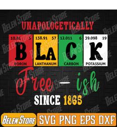 unapologetically black free-ish since 1865 juneteenth svg, unapologetically black svg, free-ish since 1865 svg