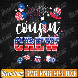 funny red white and blue cousin crew 2024 happy 4th of july svg, red white blue cousin crew 2024 svg, independence day