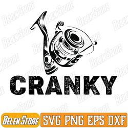 funny fishing for men svg, cranky fishing reel gits svg, funny cranky fishing reel pun svg, crankbait fishing lure svg