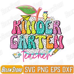 kindergarten teacher retro groovy style men women svg, retro kindergarten dreamteam svg, groovy teacher back to school