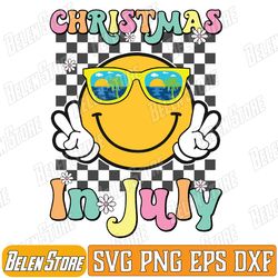 christmas in july smile face summerbeach vacation girl kids svg, christmas in july svg, smile face summerbeach vacation
