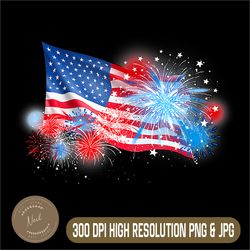 4th of july png, red white and blue fireworks show png, usa flag png,digital file, png high quality, sublimation