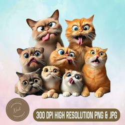 funny fat cat png, art design animal lover png,digital file, png high quality, sublimation, instant download