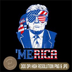donald trump png, merica trump png, sunglass us flag png, 4th of july png,digital file, png high quality, sublimation