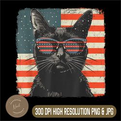 patriotic black cat png, funny cat png, 4th of july png,digital file, png high quality, sublimation, instant download