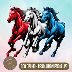 4th of july png, horse red white and blue png, american flag png,digital file, png high quality, sublimation