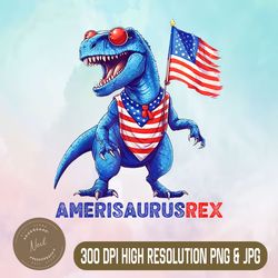 dinosaur 4th of july png, funny amerisaurus t rex png,digital file, png high quality, sublimation, instant download