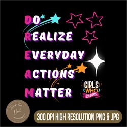 dream png, do realize everyday actions matter png, digital file, png high quality, sublimation, instant download