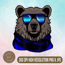 bear to cool png,digital file, png high quality, sublimation, instant download