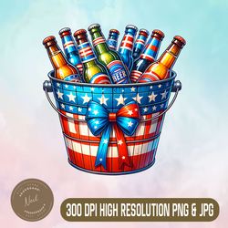 4th of july png, patriotic beer lover star-spangled png, beer bucket png,digital file, png high quality, sublimation