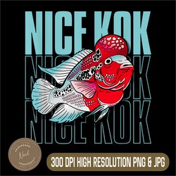 nice kok png, funny flowerhorn cichlid png, fish keeper png, digital file, png high quality, sublimation