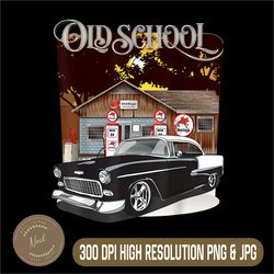 chevys bel air classic png, vintage muscle car png, old school png, digital file, png high quality, sublimation
