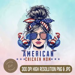 womens patriotic png, america chicken mom png, 4th of july png, usa chicken lover v-neck png,digital file