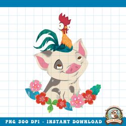 disney moana heihei rooster pua flowers graphic png, digital download, instant png, digital download, instant