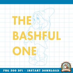 disney snow white the bashful one outlined graphic png, digital download, instant png, digital download, instant
