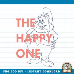 disney snow white the happy one outlined graphic png, digital download, instant png, digital download, instant