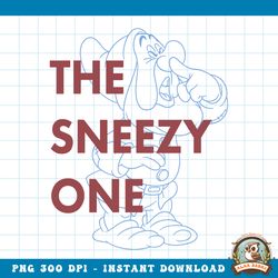 disney snow white the sneezy one outlined graphic png, digital download, instant png, digital download, instant