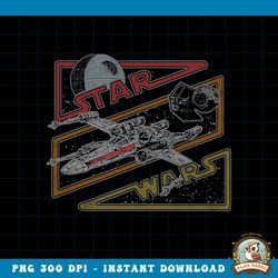 star wars death star x-wing tie fighter retro logo png, digital download, instant png, digital download, instant