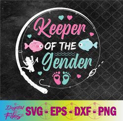 keeper of the gender fish gender reveal family party svg, png, digital download