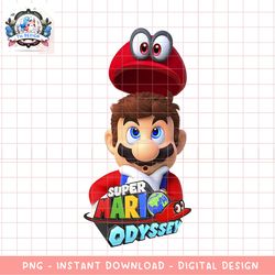 super mario odyssey game logo cappy mario graphic png, digital download, instant png, digital download, instant