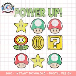 super mario power up items vintage graphic png, digital download, instant png, digital download, instant