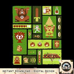 nintendo the legend of zelda 8-bit character layout png, digital download, instant png, digital download, instant