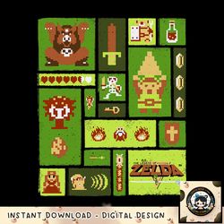 nintendo legend of zelda pixel collage graphic png, digital download, instant png, digital download, instant