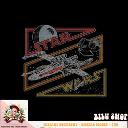 star wars death star x-wing tie fighter retro logo t-shirt t-shirt