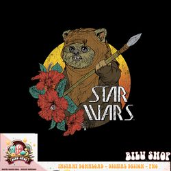 star wars ewok floral circle portrait t-shirt