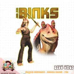 star wars jar jar binks combat pose _ big head background t-shirt