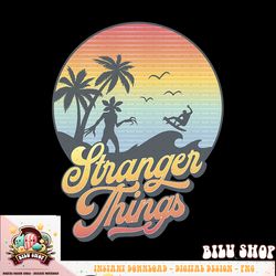 stranger things 4 demogorgon silhouette sunset t-shirt